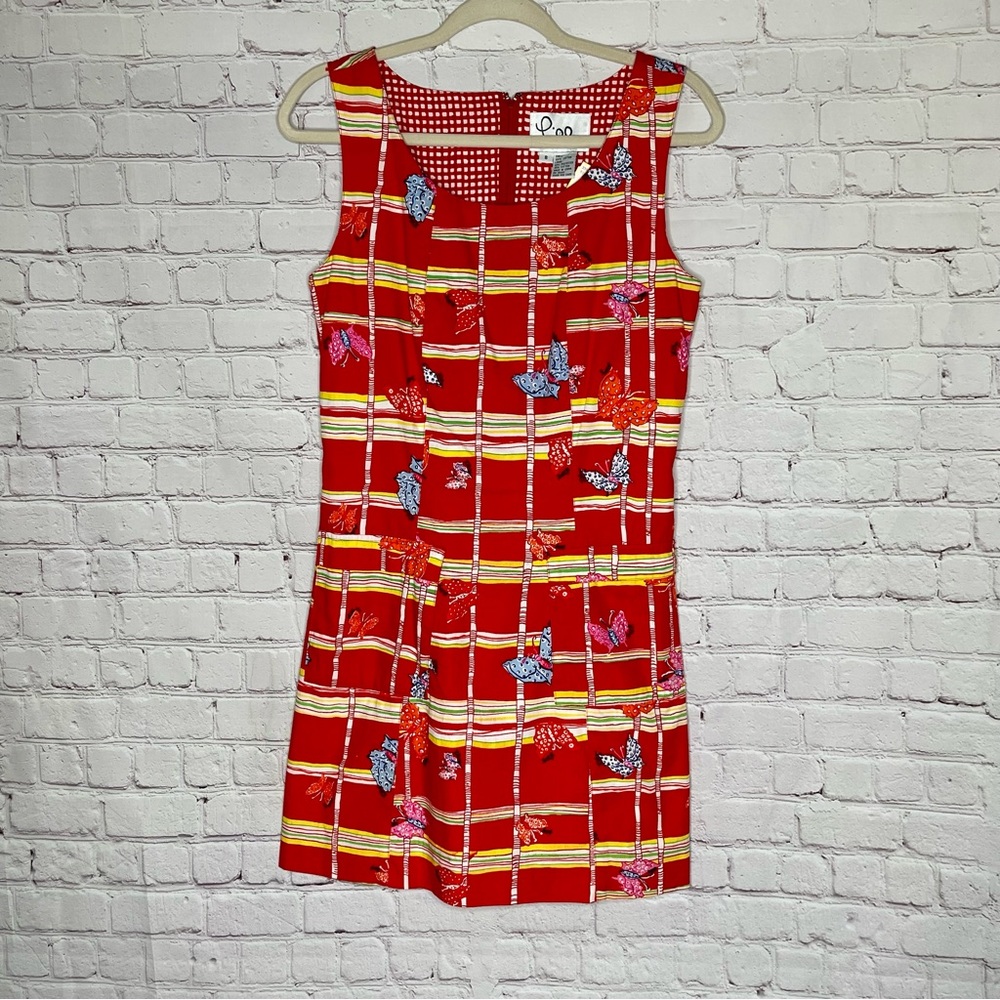 Vintage Lilly Pulitzer, Red printed butterfly dress, Size: 8